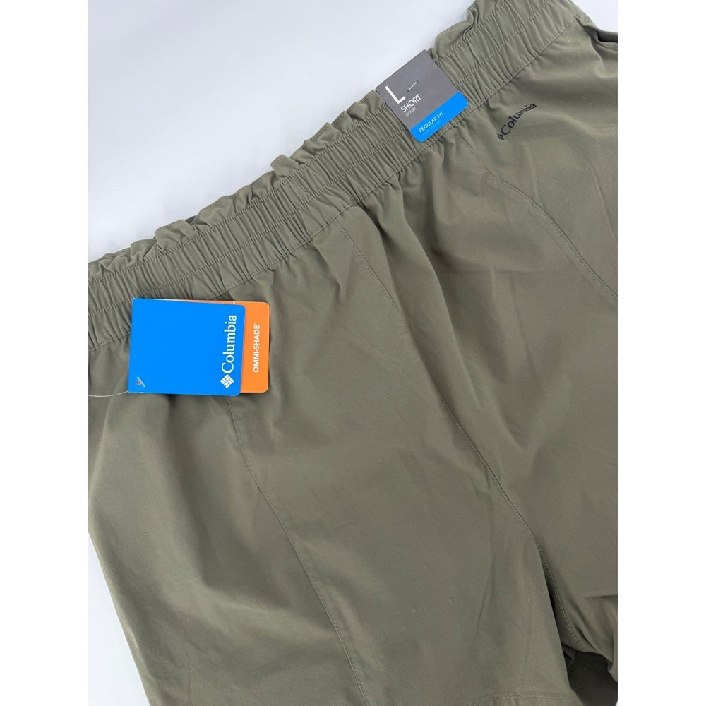 Columbia Omni-Shade Hiking Shorts Womens Large Olive Green Elastic Waist - Picture 4 of 4